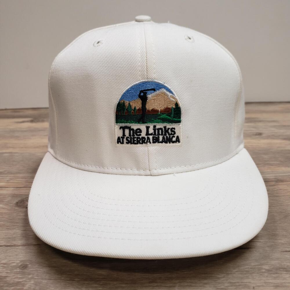 Vintage Links At Sierra Blanca Hat Cap Strap Back Mens One Size White Pro-Line